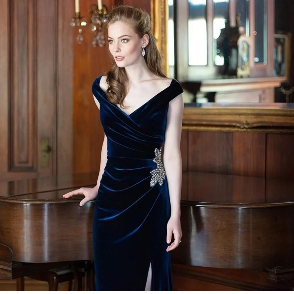 NWT Alex Evenings Womens Velvet Off the Shoulder Gown Dress SIZE 12